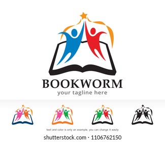 Bookworm Logo Symbol Template Design Vector, Emblem, Design Concept, Creative Symbol, Icon