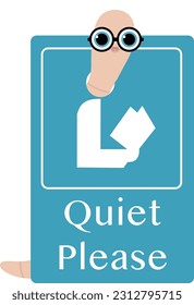 BookWorm Squirms Through Quiet Please Sign