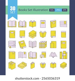 Bookworm's Guide A Set of Informative Book Icons