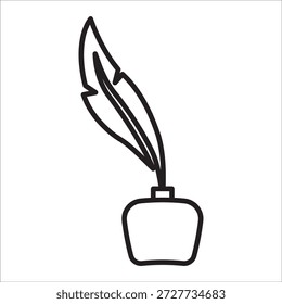 Vector de contorno de iconos de libro, escritura y lectura