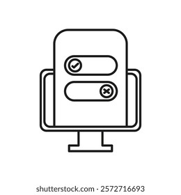 Boolean icon flat line symbol set.
