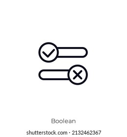 Boolean icon. Outline style icon design isolated on white background