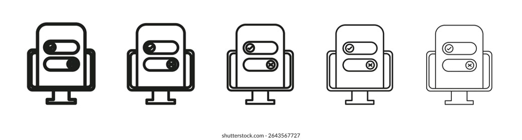 Boolean icon vector outline set illustration sign