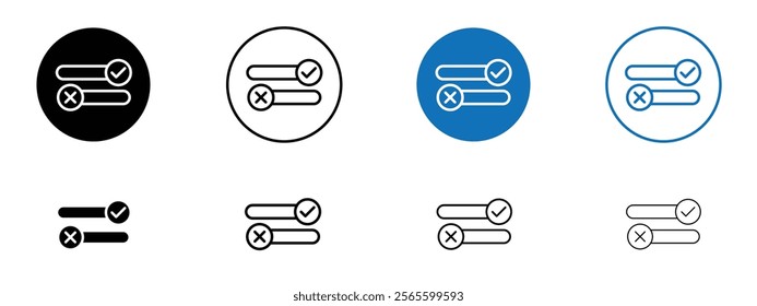 Boolean icons in black and blue colors
