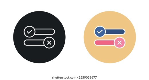Boolean icons in black and colored version