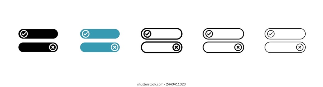 Boolean Logic and Decision Icons. True or False, Correct or Incorrect Symbol Collection