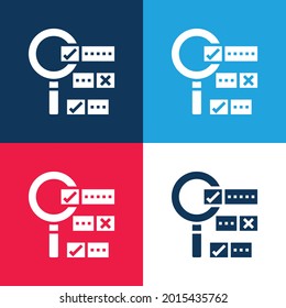 Boolean Search blue and red four color minimal icon set