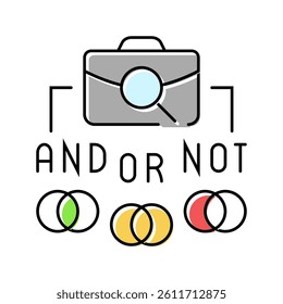 boolean search recruitment business work job color icon vector. boolean search recruitment business work job sign. isolated symbol illustration