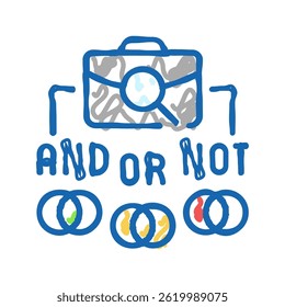 boolean search recruitment business work job doodle icon sketch vector. boolean search recruitment business work job sign. isolated symbol illustration