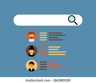 boolean search in recruitment human resources to find candidate or track applicant vector