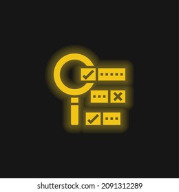 Boolean Search yellow glowing neon icon