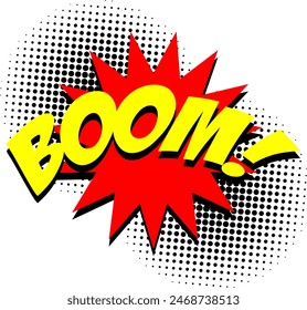 Boom! Boom 3D Cool! Cool Comics Action Sound Effects Red Yellow Retro Vintage Sticker Banner Vector EPS PNG Transparent No Background Clip Art Vector EPS PNG