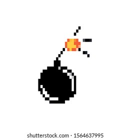 boom 8 bits pixelated style icon vector illustration design