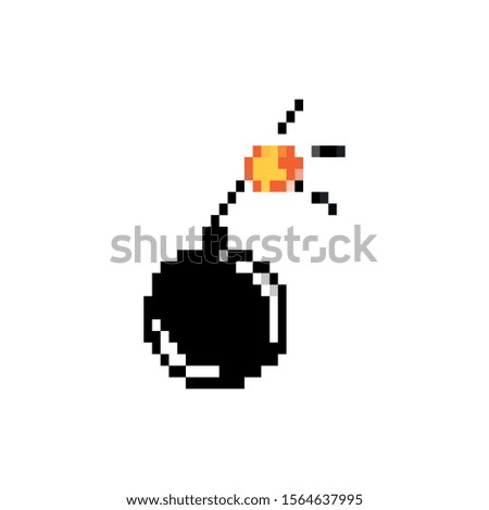 boom 8 bits pixelated style icon vector illustration design