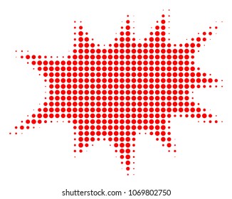 Boom Bang halftone vector icon. Illustration style is dotted iconic Boom Bang icon symbol on a white background. Halftone pattern is circle blots.