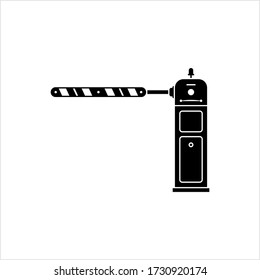 Boom Barrier Icon, Pivoted Bar Pole Vector Art Illustration