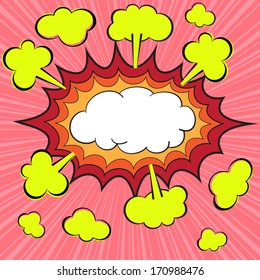 Boom blank comic speech bubble, vector illustration