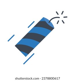 Ilustración del vector del icono azul Boom Aislada en fondo blanco. Uso para Navidad, Decoración, Tarjeta de felicitación Etc.