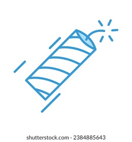 Ilustración del vector del icono azul boom aislada en fondo transparente. Uso para Navidad, Decoración, Tarjeta de felicitación Etc.