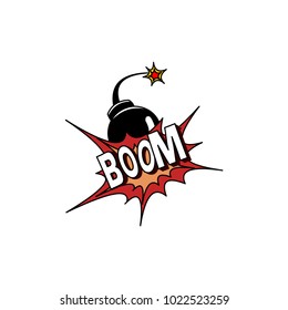 Boom bomb blast comic pop art retro style. Terrorism is a danger of destruction
