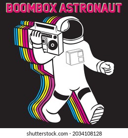 Boom Box Astronaut Design, T-shirt Design and Vector file