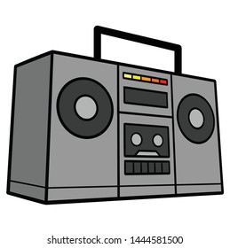 Boom Box - A cartoon illustration of a Retro Ghetto Blaster.