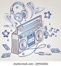 Boom box doodles design