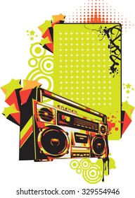 Boom box in graffiti style