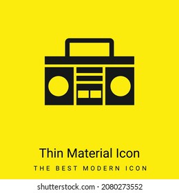 Boom Box With Handle Minimal Bright Yellow Material Icon