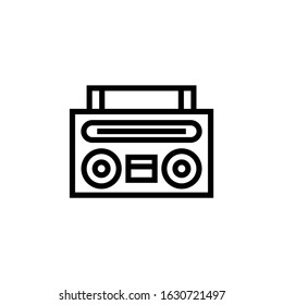 Boom Box Icon  In Linear, Outline Style Isolated On White Background