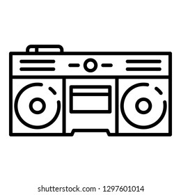 Boom box icon. Outline boom box vector icon for web design isolated on white background