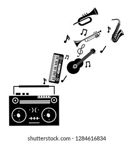 boom box and music instrument