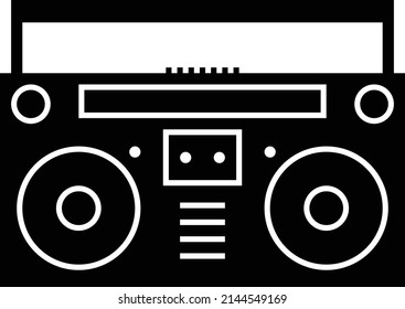 Boom Box Retro Music Vector Icon