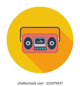 Boom box. Single flat color icon. Vector illustration.