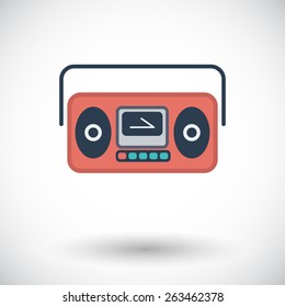 Boom box. Single flat icon on white background. Vector illustration.