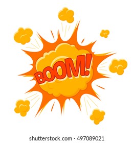 Boom Bubble Cartoon Flat Design Comic Style. Vector illustration of Effect boom flash cartoon explode illustration. Animation Booms frames for game design