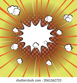 Boom, explosión de dibujos animados. Ilustración vectorial de libro de historietas 
