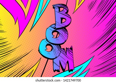 Boom. Comic book explosion background. Vector illustration