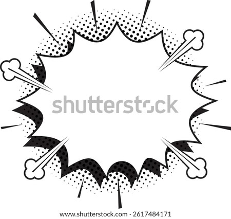 Boom comic book explosion. Cartoon effects explosion design element. Retro comic background pop art vintage style.