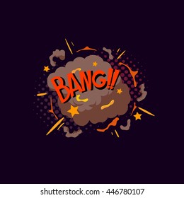 Boom. Comic book explosion. Hand drawn vector illustration
