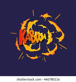 Boom. Comic book explosion. Hand drawn vector illustration