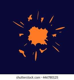 Boom. Comic book explosion. Hand drawn vector illustration