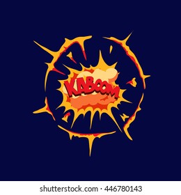 Boom. Comic book explosion. Hand drawn vector illustration