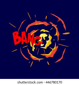 Boom. Comic book explosion. Hand drawn vector illustration