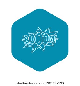 Boom, comic book explosion icon. Outline illustration of Boom, comic book explosion vector icon for web