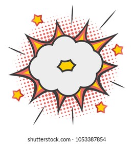 Boom comic book explosion on a white background.