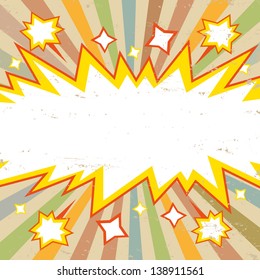 Boom comic book explosion, vector illustration