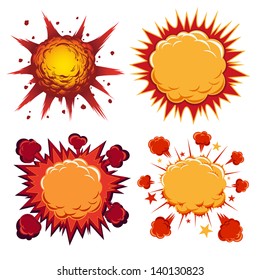 Boom.Explosión de cómic, ilustración vectorial Vector de stock