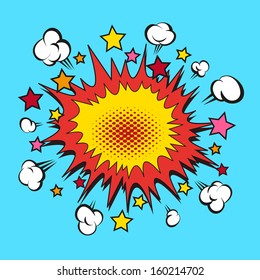 Boom Comic Book Explosion Vector Illustration Stock Vector (Royalty ...