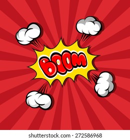 Boom. Comic book explosion.hand draw vector illustration